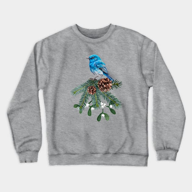 Mountain Bluebird Wild Birds Bird Lovers Birders Crewneck Sweatshirt by Pine Hill Goods